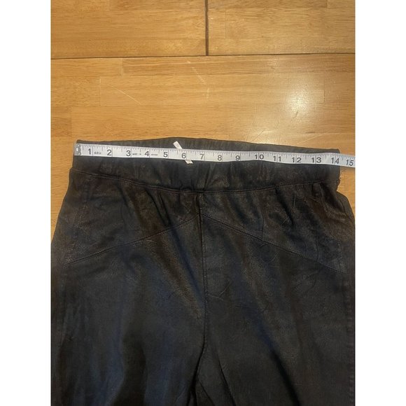Free People Pants Womens Size M Black Faux Leather 100% Polyester - Picture 5 of 8
